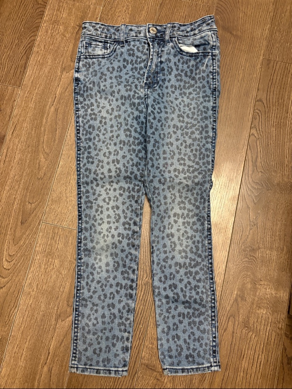 GAP Light Blue Leopard Print Kids Skinny Jeans